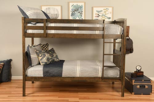 Kodiak Furniture Claire Bunk Bed, Twin, Rustic Walnut Finish