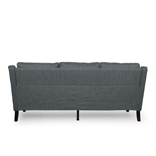Christopher Knight Home Dupont 3 Seater Sofa, Charcoal + Espresso