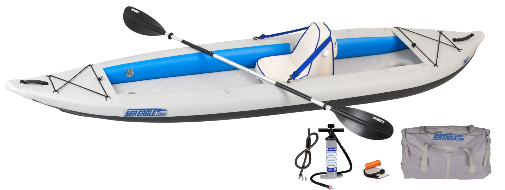 Sea Eagle 385FTK_DS 385ft FastTrack Inflatable Kayak Deluxe Solo Package New