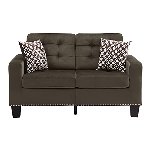 Lexicon Leighton Fabric Loveseat with 2 Pillows, 57