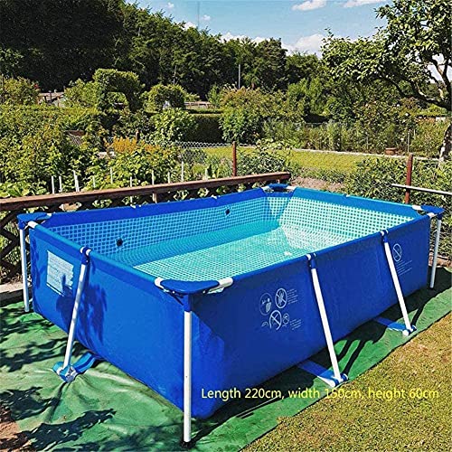 RSQJ Garden Swimming Pool，Swimming Pool Frame Steel Tube Rectangular Square Swimming Pool Pipe Rack Pond Large Bracket Above Ground Summer Play Pool 87