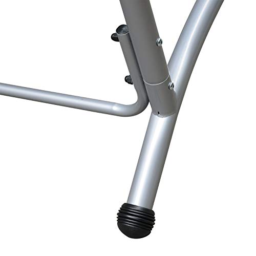 Outsunny 3 Person Steel Outdoor Patio Sling Fabric Swing Chair with Adjustable Canopy - Black