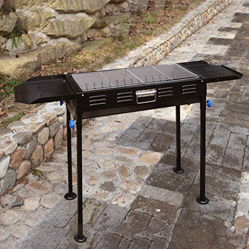 Barbecue Grill Folded Charcoal BBQ Grill Set,Stainless Steel Large BBQ Charcoal Grill Smoker Barbecue for Outdoor Cooking Hiking Picnics Barbecue Shelves