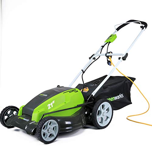 Greenworks 13 Amp 21 Inch Corded Lawn Mower with Automatic Oiler, Green | 25112 (Renewed)