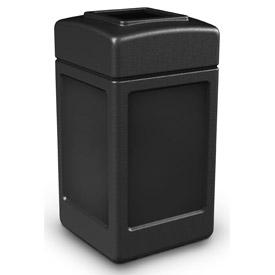 42 Gallon Square Waste Receptacles - Black
