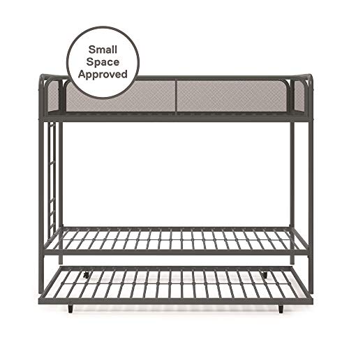 DHP Triple Metal Bunk Bed Frame, Gray, Twin