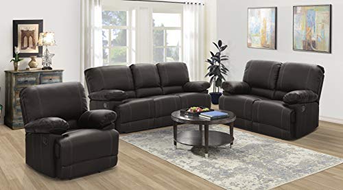 Lexicon Randolph Faux Leather Double Reclining Dropdown Table Sofas, 81