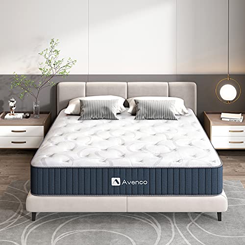 Full Size Mattress, Avenco Full Mattress in a Box, 10 Inch Hybrid Mattress Full, Individually Pocketed Coils and Comfort Foam, Strong Edge Support, Medium Firm, CertiPUR-US, 100 Nights Trial