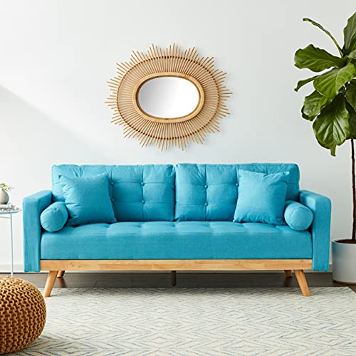 Divano Roma Furniture Madison Sofas, Light Blue