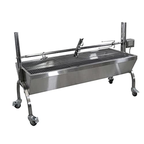 TITAN GREAT OUTDOORS 13W Stainless Steel Rotisserie Grill, Rated 88 LB, BBQ Spit Roaster