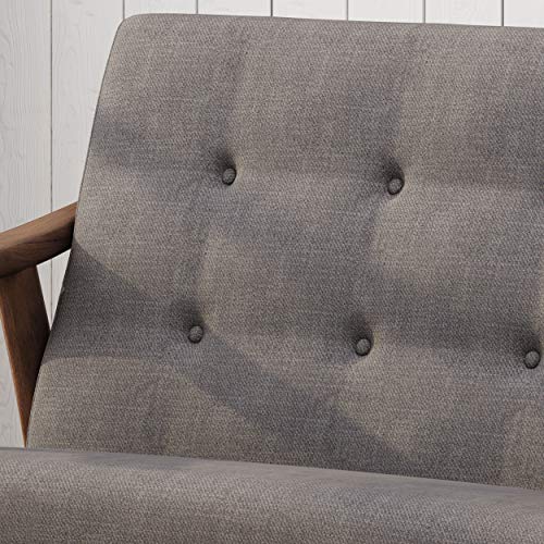 Christopher Knight Home Buda Mid-Century Modern Settee, Dark Gray, Brown