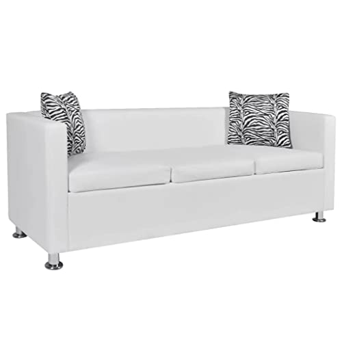 vidaXL vidaXL Sofa 3-Seater Artificial Leather White