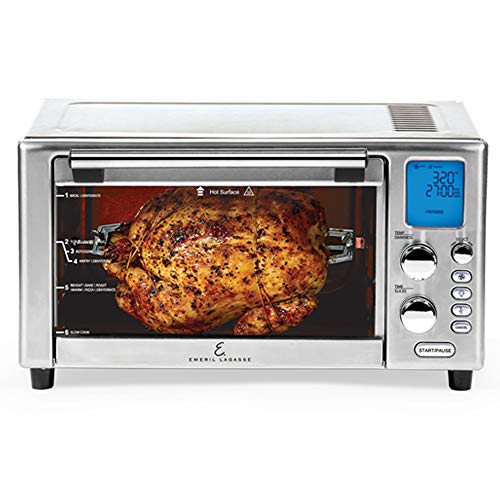 Emeril Everyday 360 Deluxe Air Fryer Oven, 15.1” x 19.3” x 10.4” with Accessory Pack, Silver