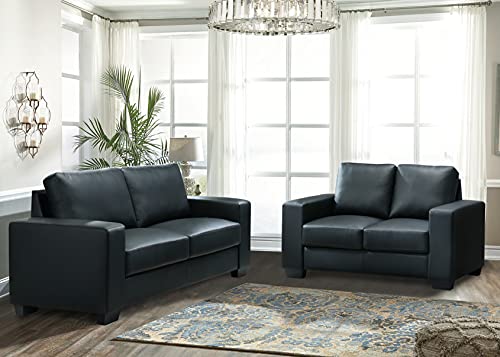 Global Furniture USA Black PVC Loveseat, Does Not Apply