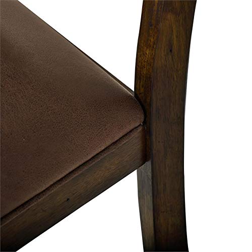 Home Fare Wood Mid-Cenutry Slat Back Settee in Brown