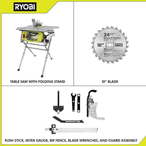 RYOBI RTS12 15 Amp 10 in. Table Saw with Folding Stand
