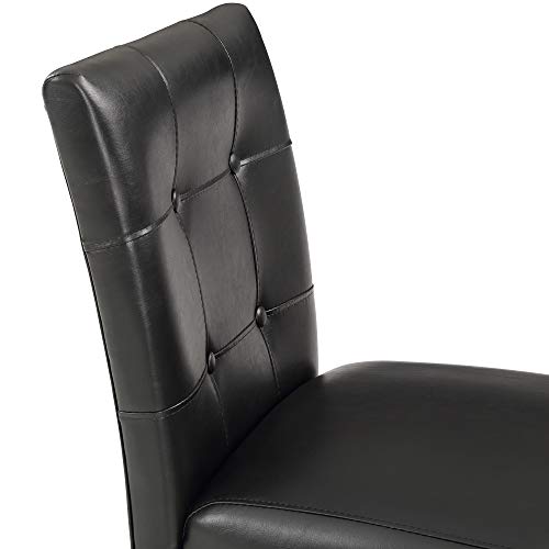 Harper & Bright Designs 5-Piece Kitchen Table Set Faux Marble Top Counter Height Dining Table Set with 4 Black Leather-Upholstered Chairs, Black (35