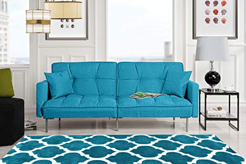Divano Roma Furniture Collection Futon, Small, Light Blue