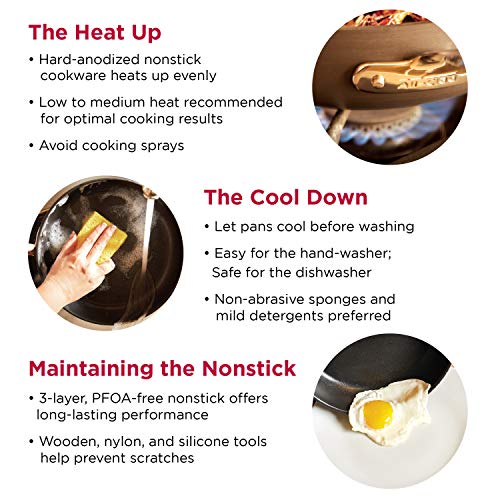 All-Clad Essentials Nonstick Hard Anodized Cookware Set, 10-Piece, Black