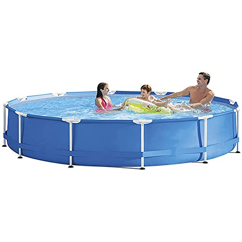 HBIAO Outdoor Swimming Pool, Metal Frame Pool 10 Foot X 30 Inch,Backyard Family Lounge Pool,with Cartridge Filter Pump, Ground Cloth, and Pool Cover