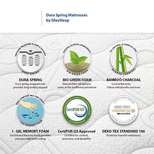 Olee Sleep 10 Inch Milky Way Tight Top Hybrid Mattress, Queen, White