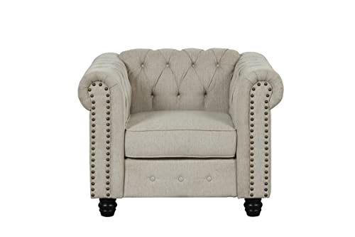 US Furnishing Express for Living Room, Sofas for Living Room Furniture Sets, Chair, Couch and Sofa 3 Pieces, Fabric, Beige (Chair)