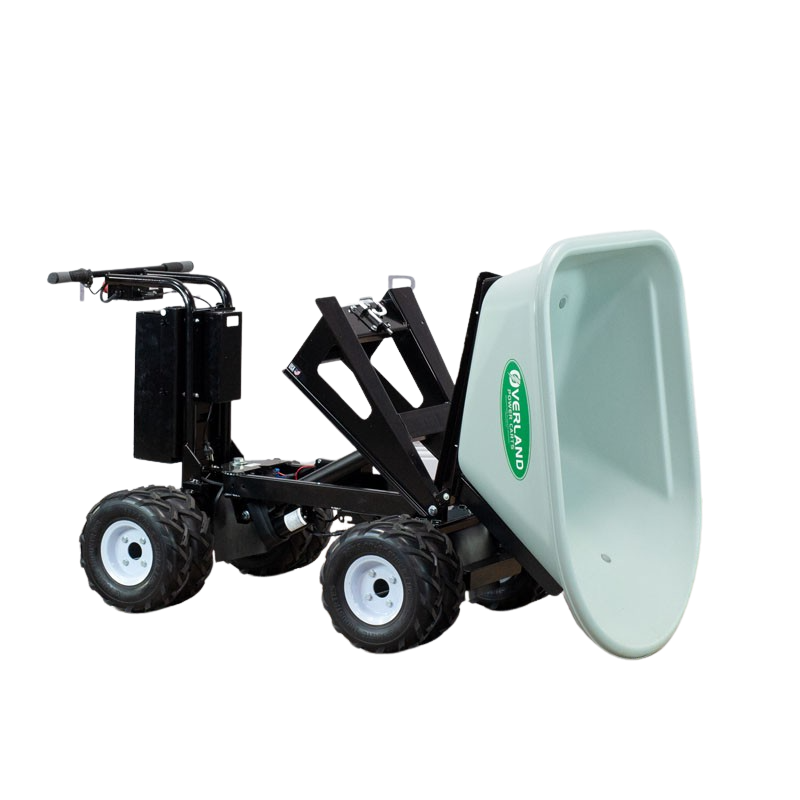 Overland Electric Wheelbarrow 8 cu. ft. With 4WD Power Dump And Extended Range Battery New