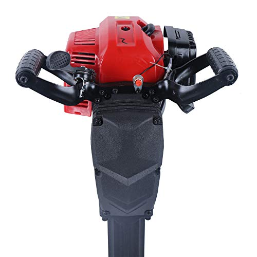 DNYSYSJ 52CC Heavy Duty Concrete Breaker Multifunctional Gasoline Lifting Hammer 2-Stroke Gas Demolition Jack with Funnel Mixing Pot Handle and Fuel Tank Perspective Hole 1500BPM 6500r/Min