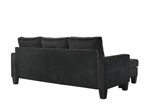 Glory Furniture Jessica , Black Sofa Chaise, 33