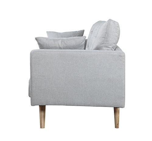 Divano Roma Furniture Mid-Century Sofas, Light Grey, Large