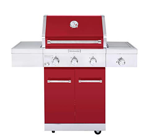 KitchenAid 720-0953D Propane Gas Grill, Red + Stainless Steel