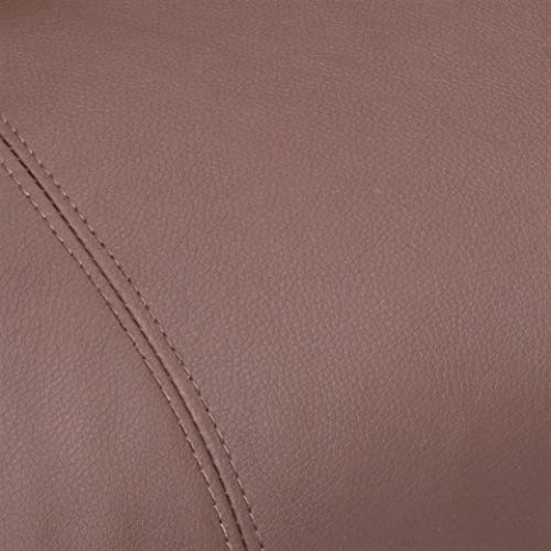 Mcombo Electric Power Recliner Chair with Massage and Heat, 2 Positions, USB Charge Ports, 2 Side Pockets and Cup Holders, Faux Leather 7050 (Not Lift Chair) (Light Brown)