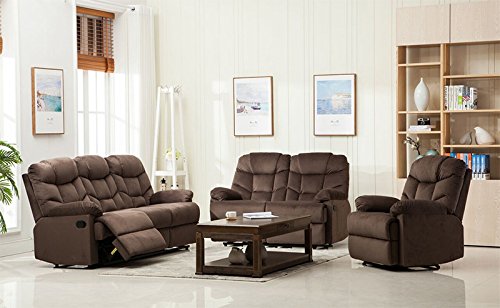 Container Furniture Direct Albert Velvet Upholstered Gliding Reclining Sofa, 79.5
