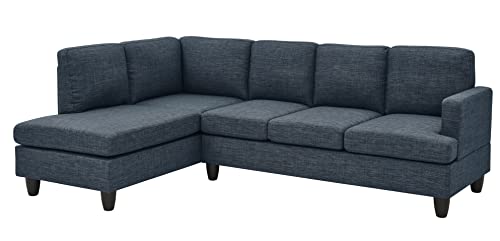 Oadeer Home 95.25'' Modern L-Shaped Sofa and Chaise Sectional, Blue
