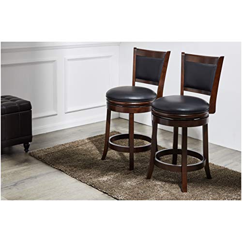 Ball & Cast Swivel Counter Height Barstool 24 Inch Seat Height Cappuccino Set of 2
