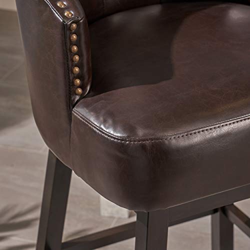 Christopher Knight Home Ogden KD Swivel Barstool (2 piece set) - Brown