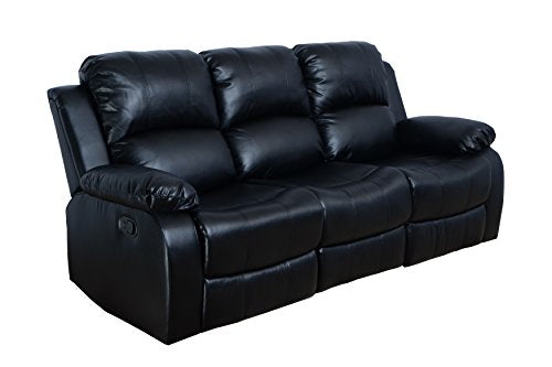 Lifestyle Furniture Odessa Reclining Sofa, Black