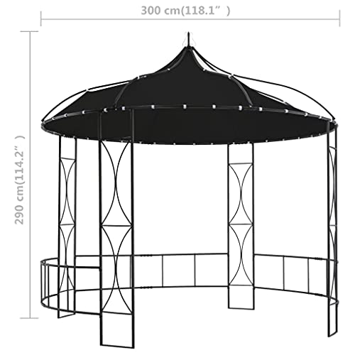 Unfade Memory Outdoor Gazebo Canopy with Round Vented Roof and Metal Frame,for Patio Garden Backyard Outdoor,118.1