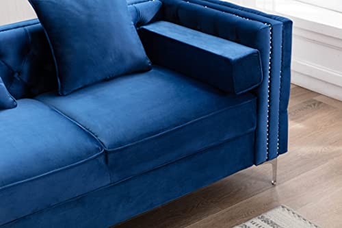 Legend Vansen Reversible L Shaped Small Sectional Velvet Set Couch with Chaise for Living Room Apartment Sofas, 104