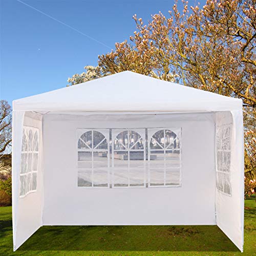 YUN JIN 10'x10' Outdoor Gazebo,Heavy Duty Canopy Tent,Outdoor Patio Canopy,Sunshades Shelter Waterproof Commercial Tent for Events,Wedding,Party with Spiral Tubes(3 Sides)