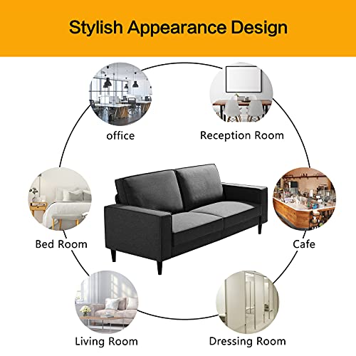 Modern loveseat Sofas Living Room,Couches Love Seat with Wood Frame for Bedroom, Office, Apartment, Dorm, Studio and Small Space/Easy, Tool-Free Assembly (78.74