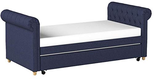 DHP Sophia Upholstered Daybed/Sofa Bed with Trundle, Twin Size Frame, Blue