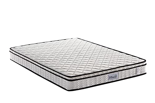 Mattress, Hbaid 8 Inch Memory Foam and Innerspring Hybrid Medium-Firm Feel Hybrid Mattress, Pocket Spring Mattress, Pressure Relieving Comfort Body Support, Bed-in-a-Box (Full)