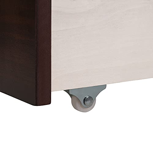 Full Size Daybed Frame with 2 Drawers, Wooden Sofa Bed for Bedroom Living Room, Wood Low Platform Bed with Storage Drawers, Bedroom Furniture for Kids Teens Guests (Full Espresso)