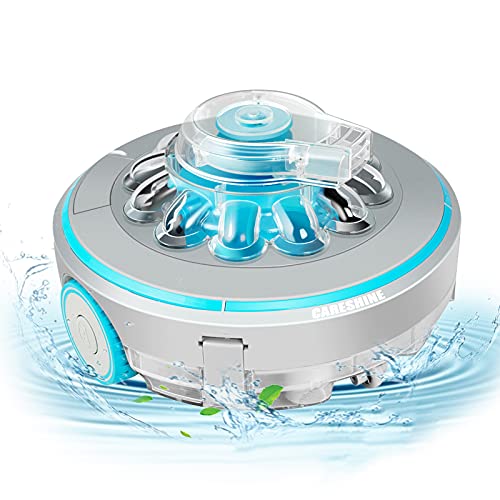 Cordless Automatic Pool Cleaner, IPX8 Waterproof Strong Suction Rechargeable Lightweight Pool Cleaners Robotic Vacuum with 60 Mins Run Time for Above Ground & Inground Swimming Pools up to 430 Sq/Ft