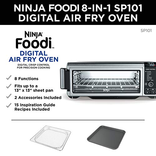 Ninja SP101 Foodi Counter-top Convection Oven, 8 Functions + Standard Height, Stainless Steel/Black