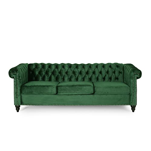 Christopher Knight Home Parkhurst Sofas, Emerald + Dark Brown