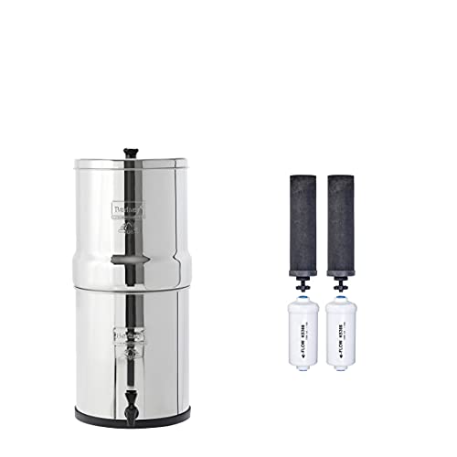Big Berkey BK4X2 Countertop Water Filter System with 2 Black Berkey Elements and 2 Fluoride Filters
