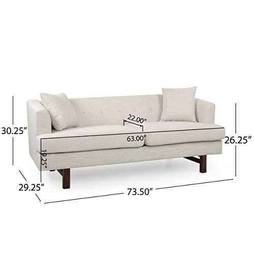 Christopher Knight Home Mableton 3 Seater Sofa, Beige + Espresso