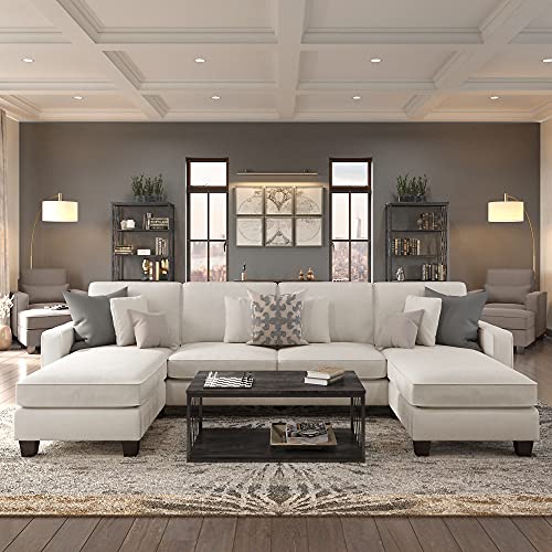 Bush Furniture Stockton Loveseat, 61W, Light Beige Microsuede